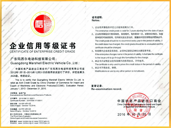 玛西尔-企业信用等级证书