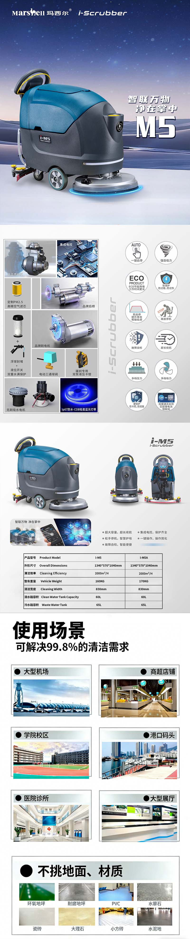 玛西尔i系列电动洗地机
